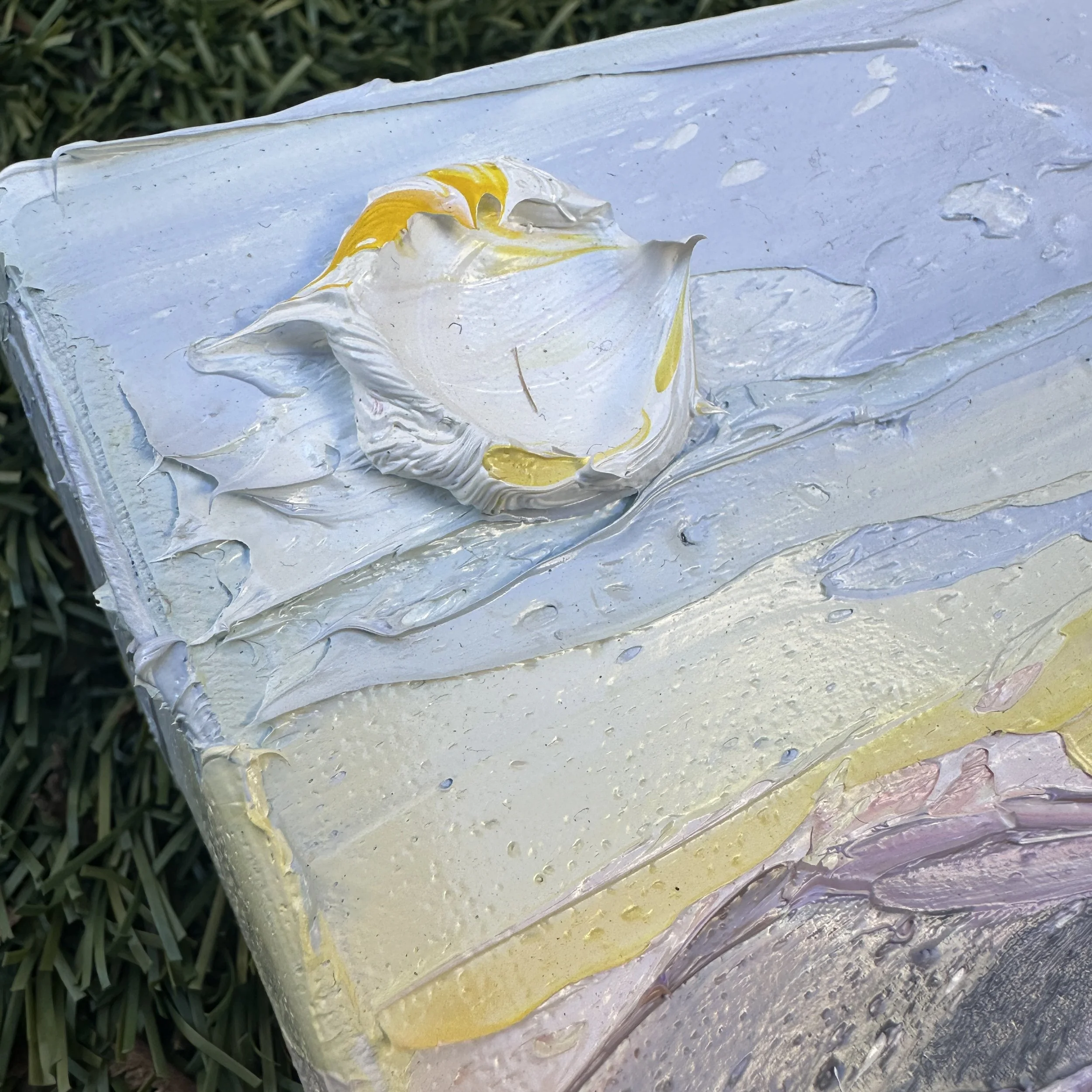 California desert cactus landscape, palette knife oil painting by Lisa Elley