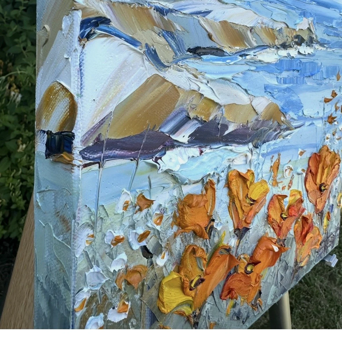 california coastal poppy painting 12x12