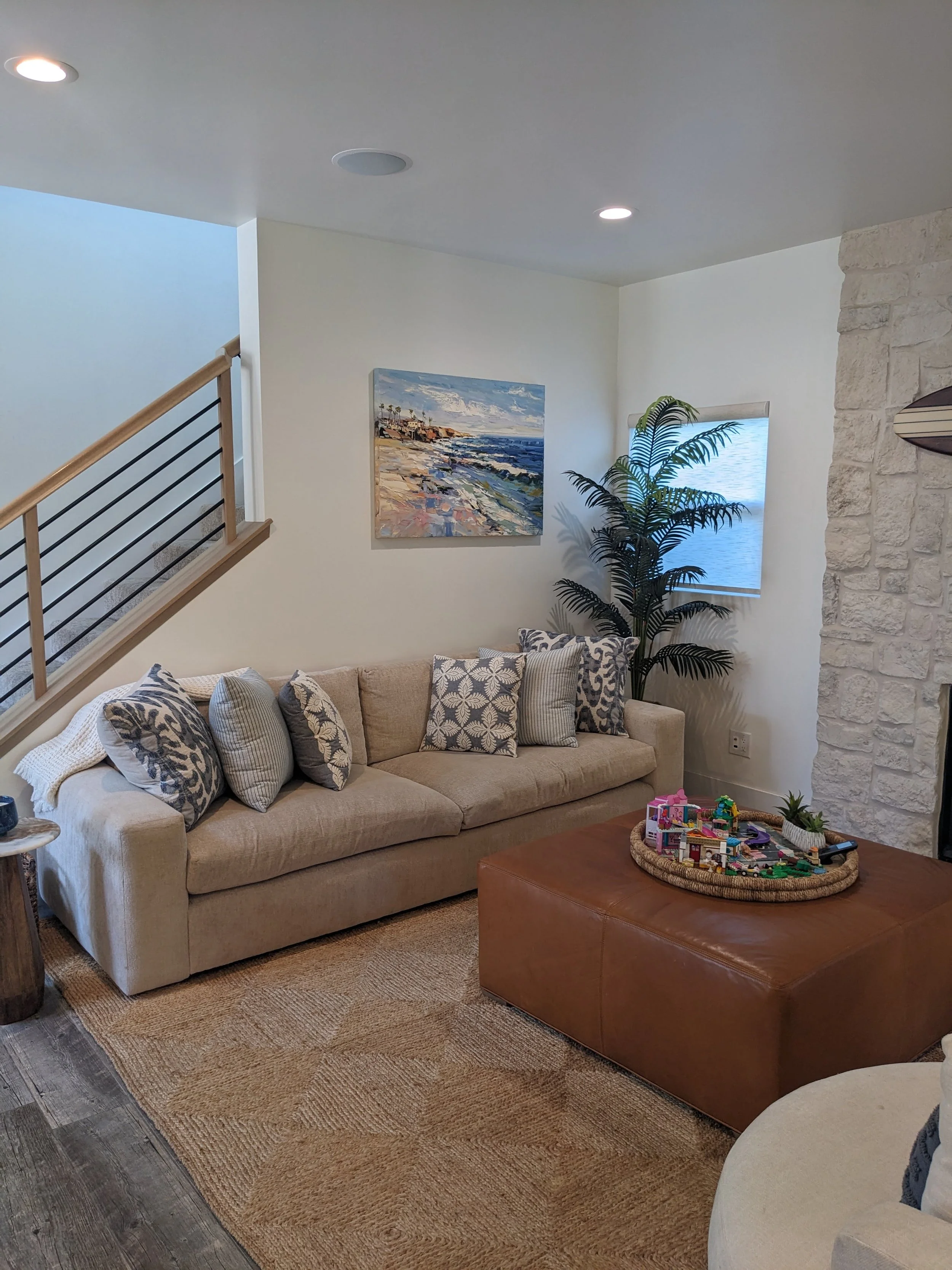 30x48 original palette knife painting inspired by Windansea Beach in La Jolla San Diego California by artist Lisa Elley