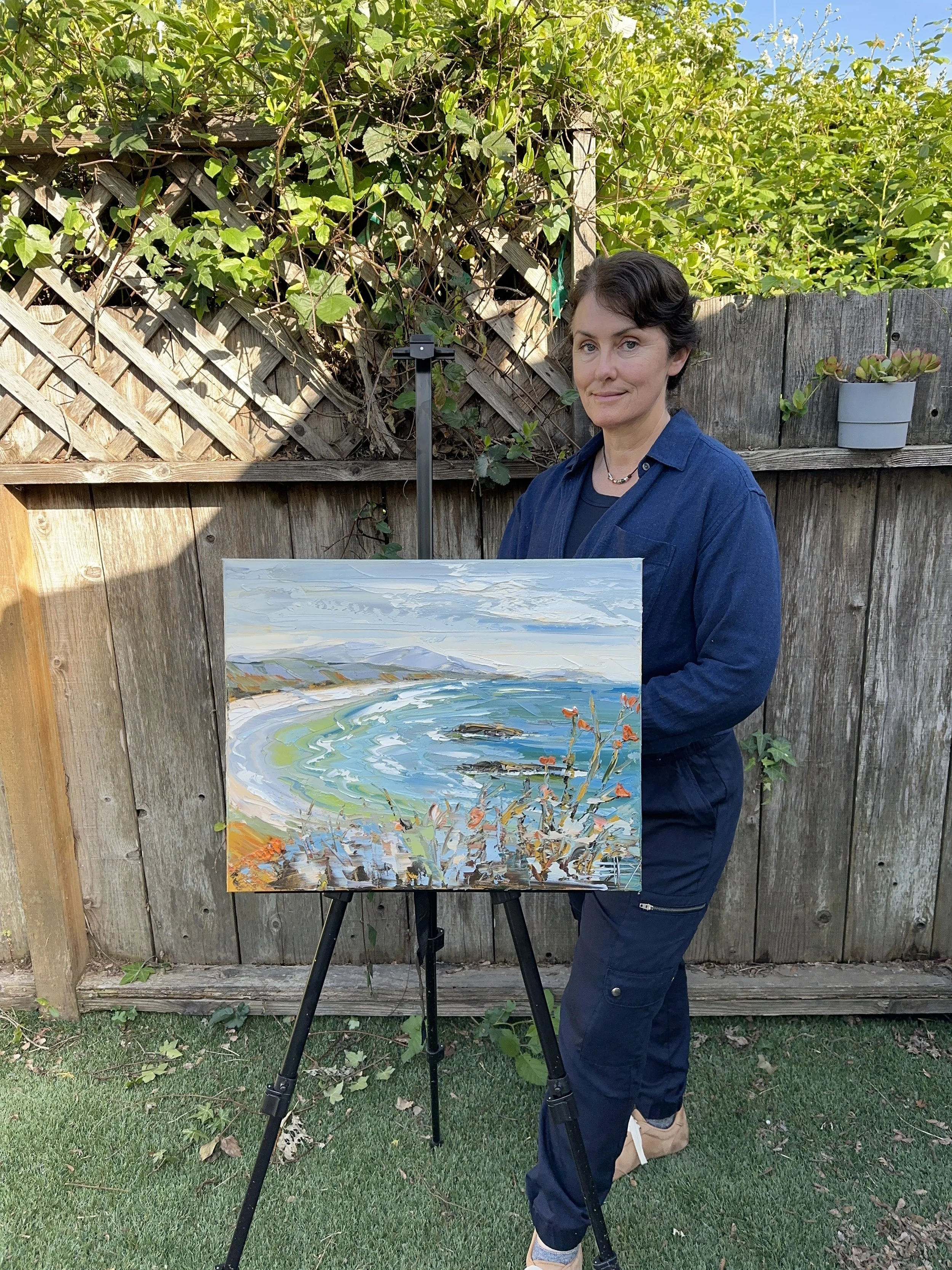 Carmel Beach Coastal Painting – Original Oil Seascape 16x20