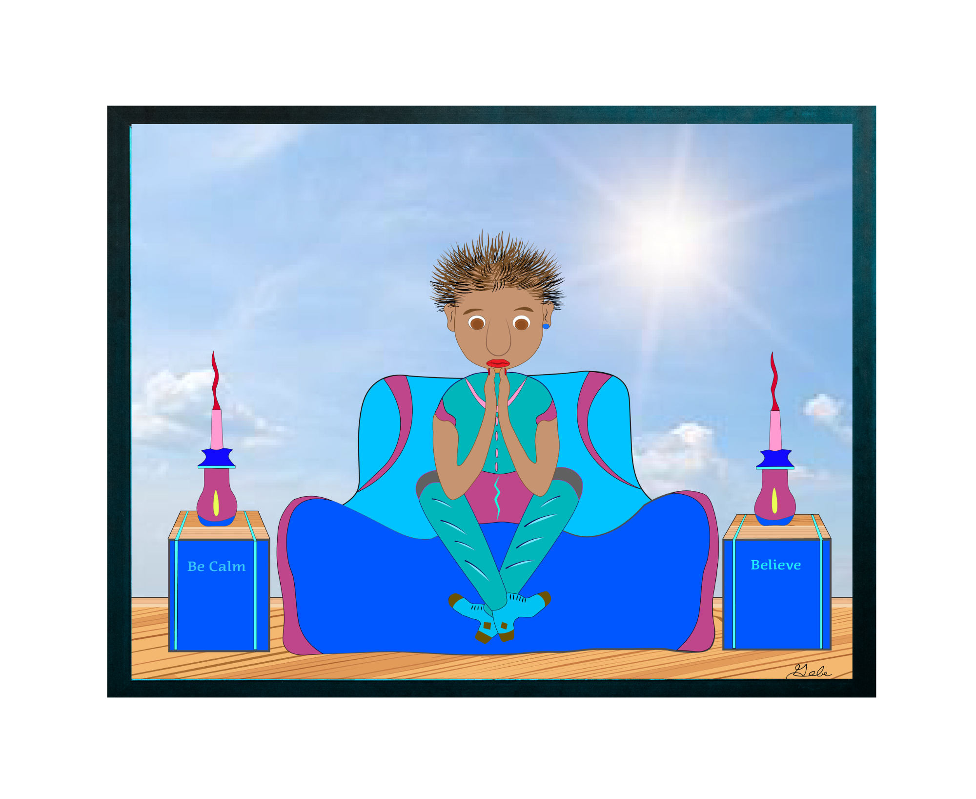 Meditating Man:  Wellness art