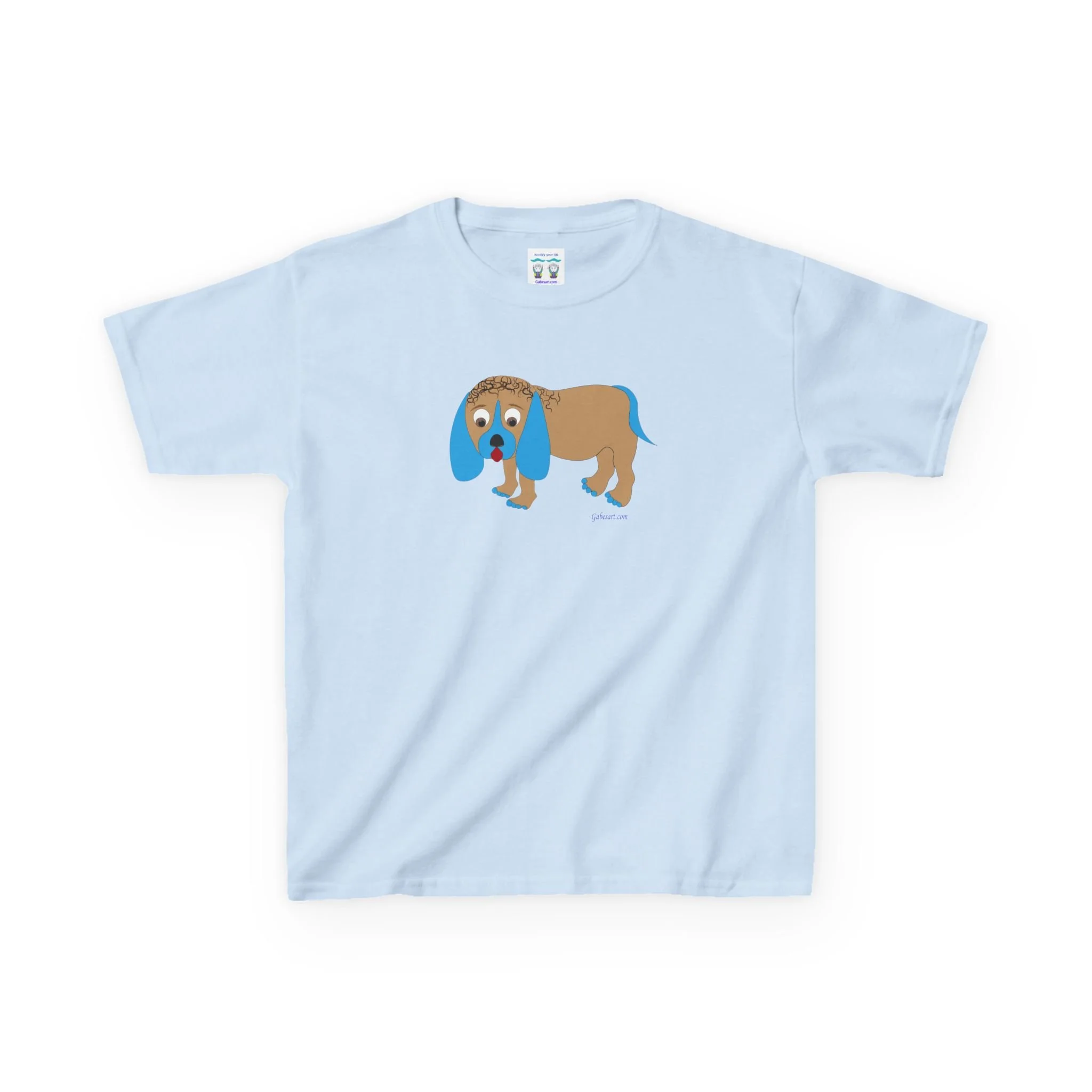 Kids T‑Shirt with Cute Blue-Eared  Dog Graphic — Kids Puppy Tee