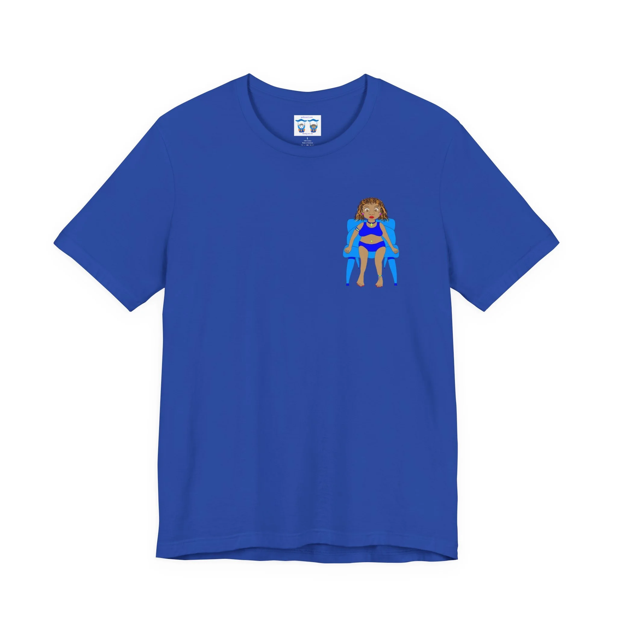 Happy Body Woman in Blue Chair Light Weight t-shirt