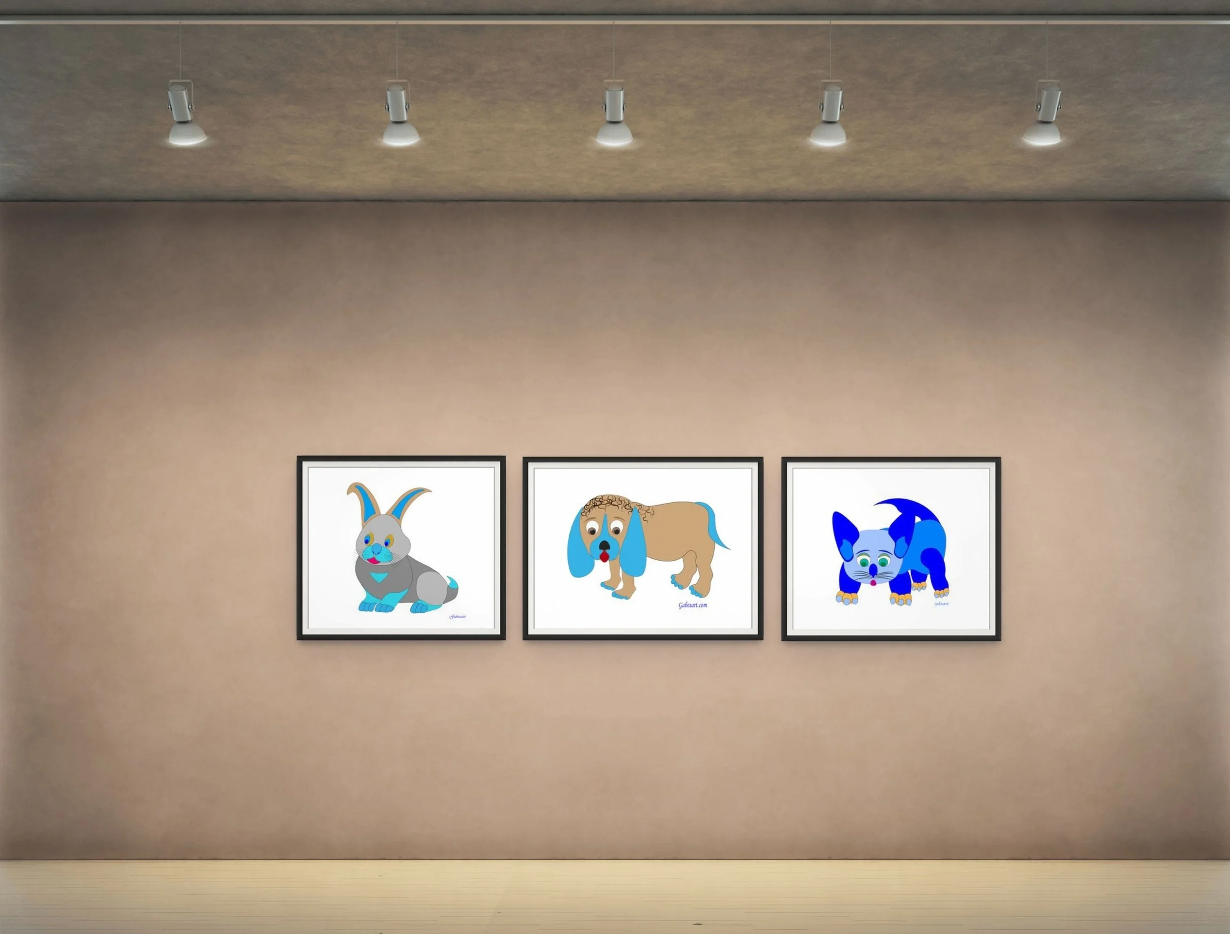 Kids Wall Art: Blue Zone Pets