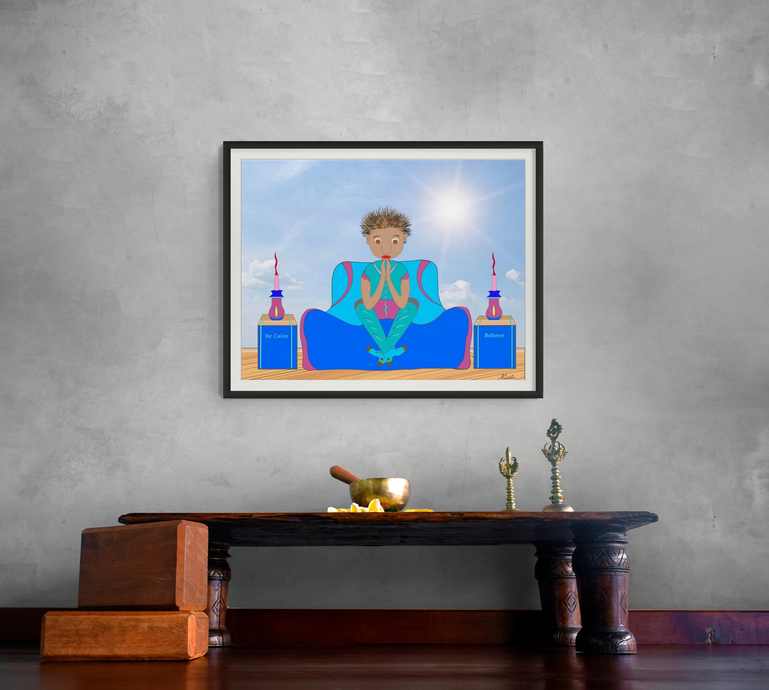 Meditating Man:  Wellness art