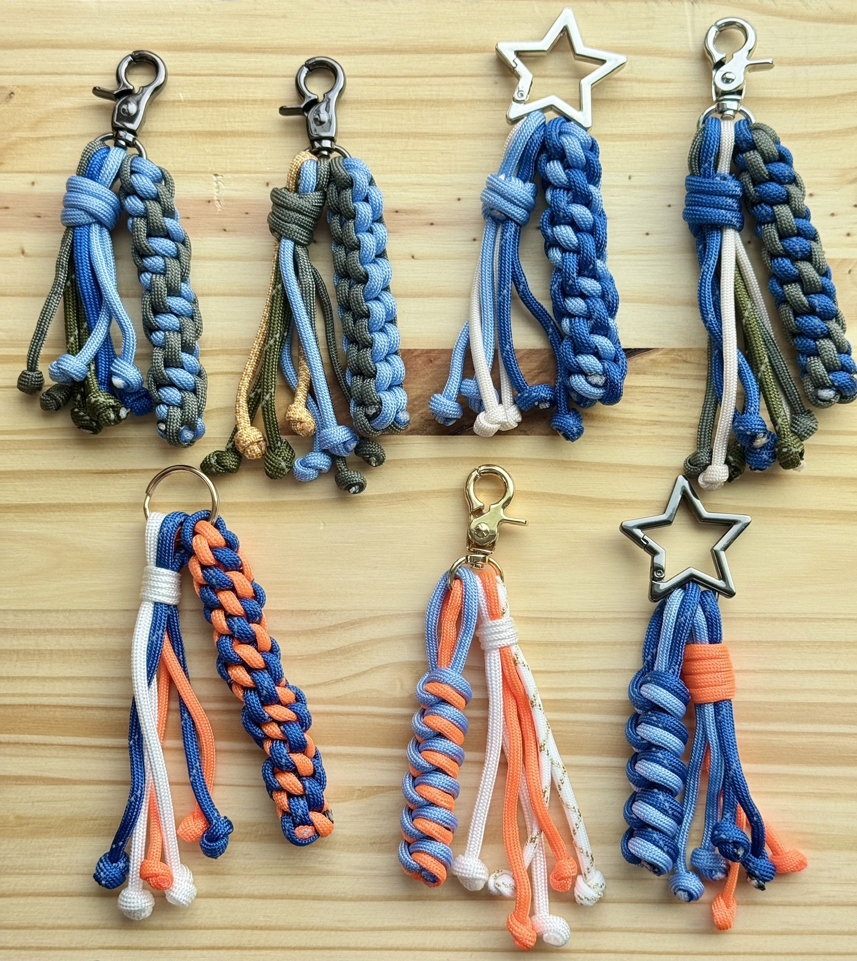 Paracord Bag Charms - Blue Collection