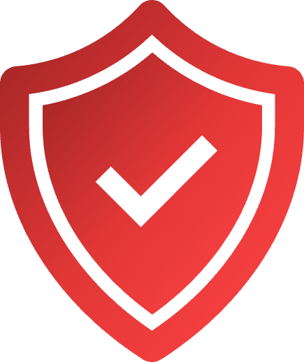 Red and black abstract design with curved shapes and gradients.