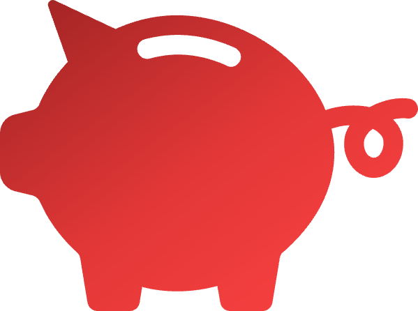 A close-up of a red gift bag with a black corner, possibly made of glossy paper.