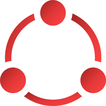 A red rocket with a rounded top, vertical fins, and a flame at the bottom, set against a plain background.