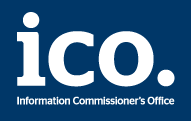 Blue background with white text reading 'ico.' and smaller text 'Information Commissioner's Office' underneath.