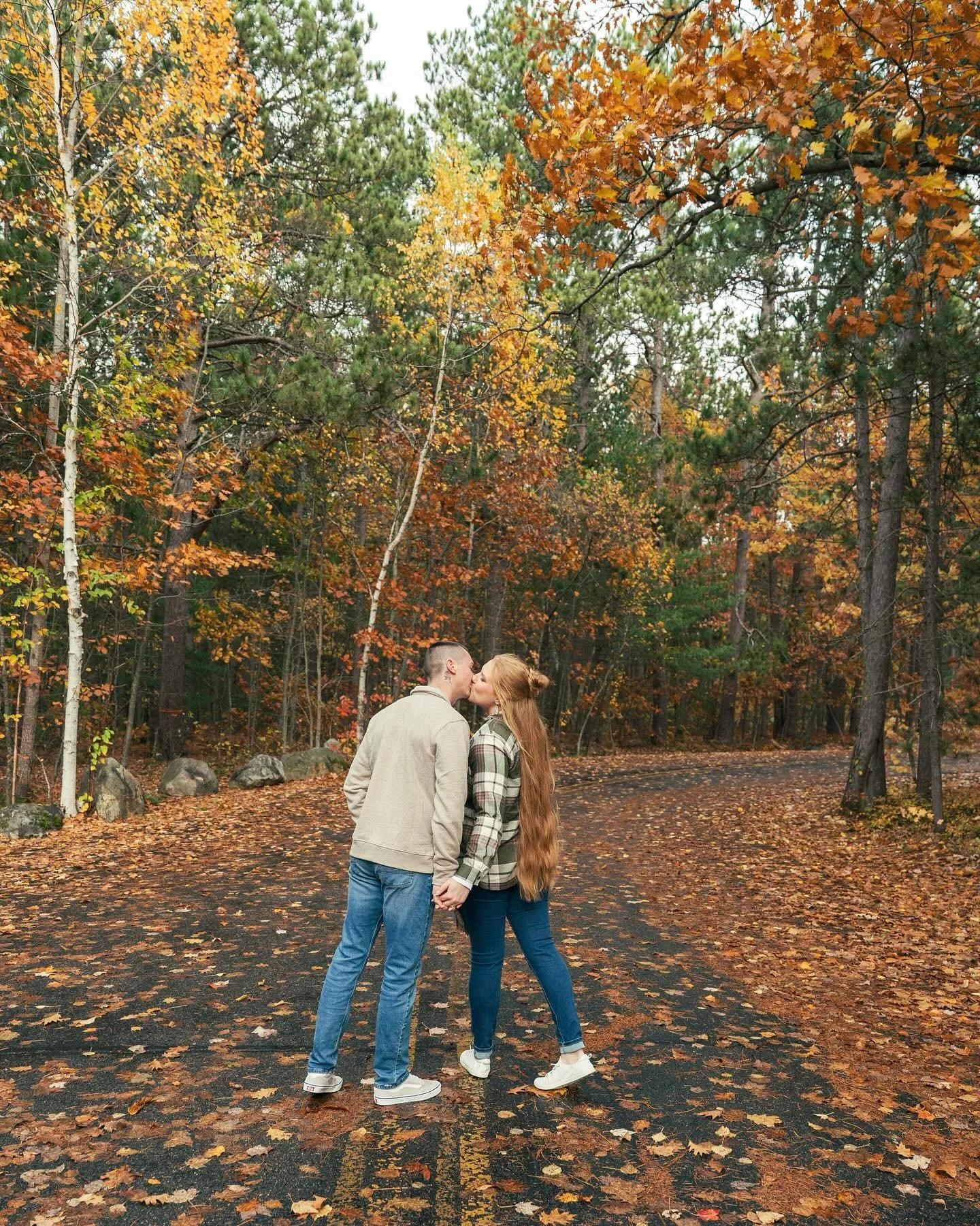 Late fall photoshoots are always a bit of a gamble when it comes to weather. On the drive to the location, it was pouring rain on and off, but just as we arrived, the skies cleared, giving us the perfect break for a beautiful engagement session!