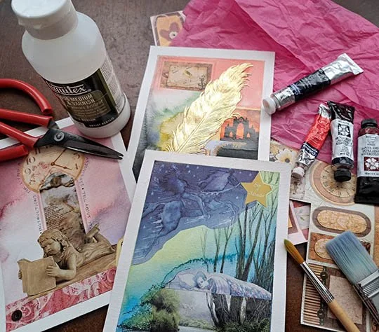 Inner Landscapes Watercolour & Collage