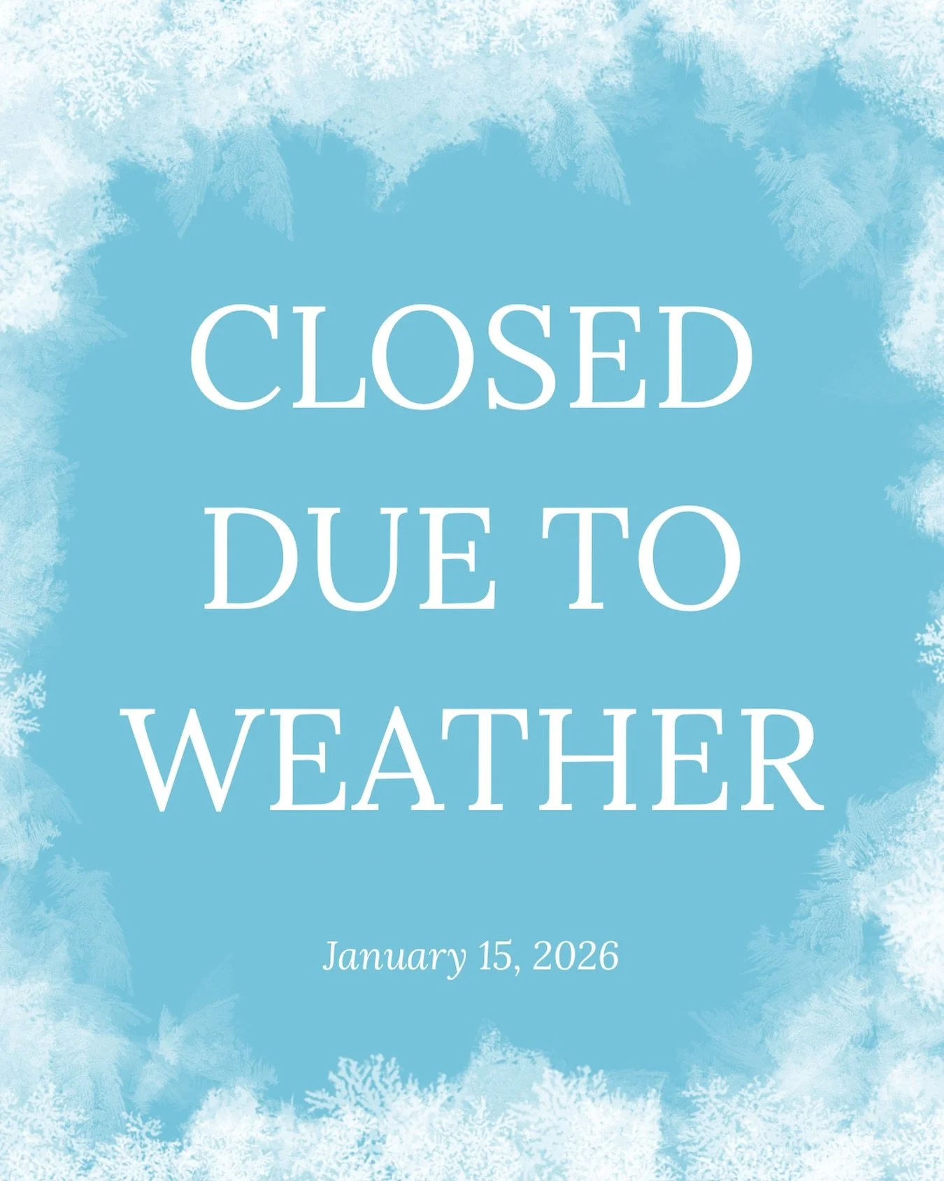 Due to the inclement weather, Alton Mill Arts Centre will be closed today. Please stay cozy and safe everyone!