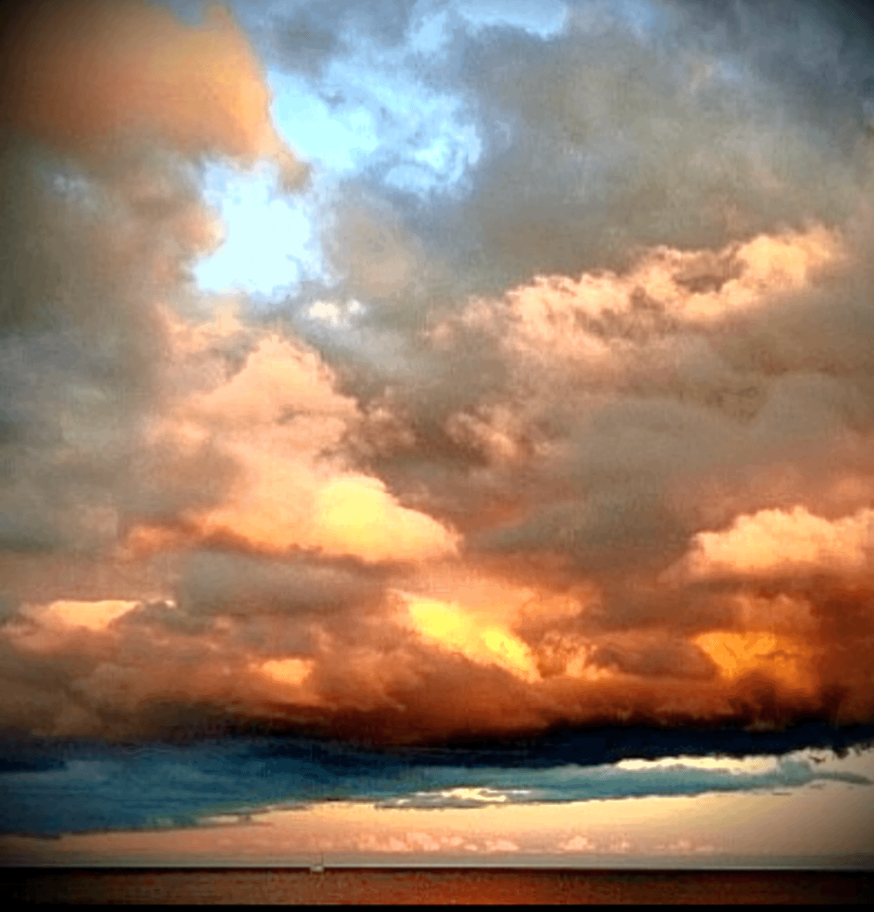 Abstract Painting: Powerful Skies