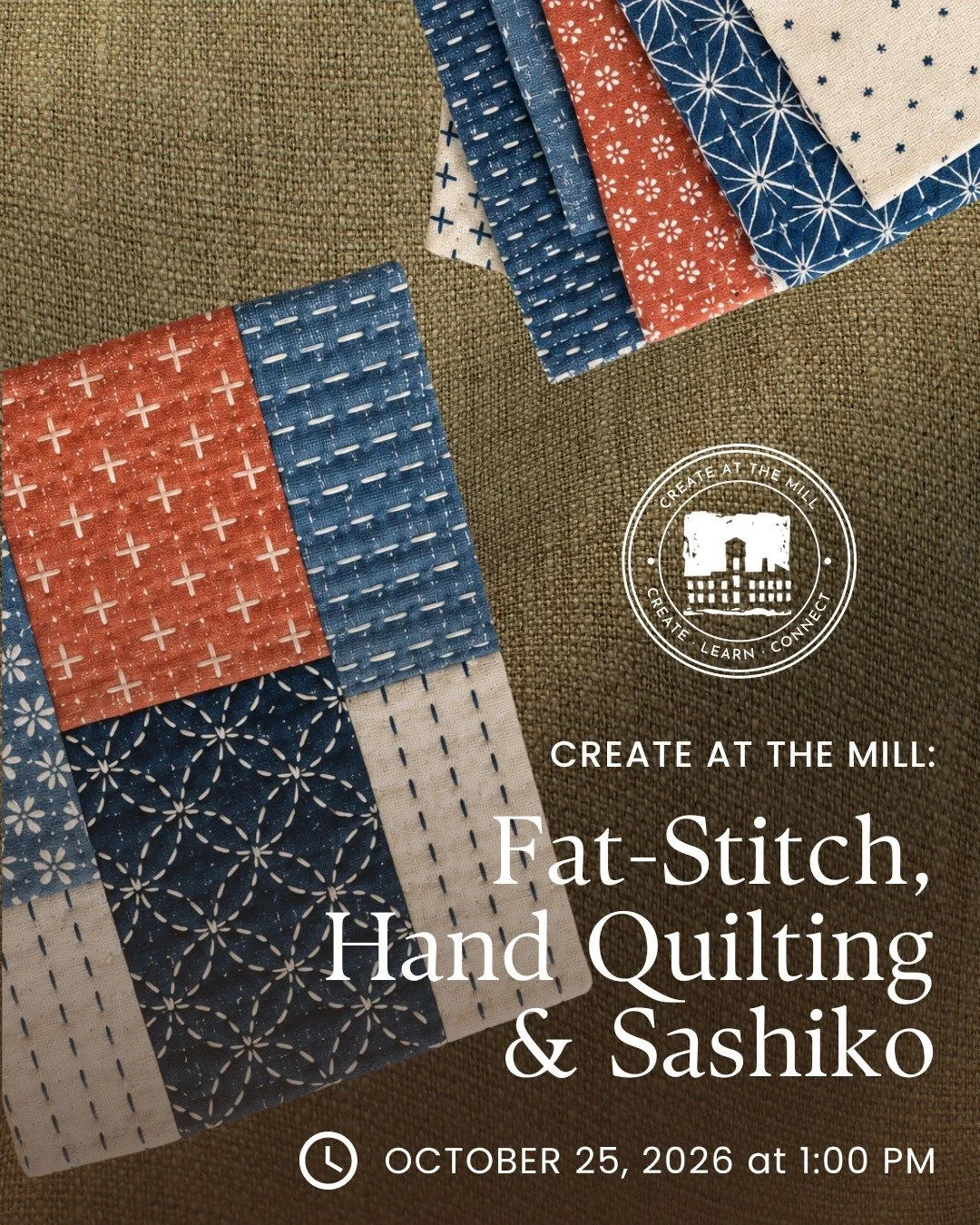 🧵 Slow down. Stitch something wonderful.

There's something wonderfully satisfying about big, bold stitches, colourful threads, and the freedom to make something that doesn't have to be perfect.

Join us at the Alton Mill Arts Centre for an upcoming