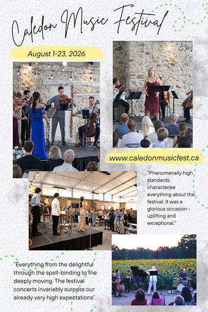 Caledon Music Festival Chamber music performers