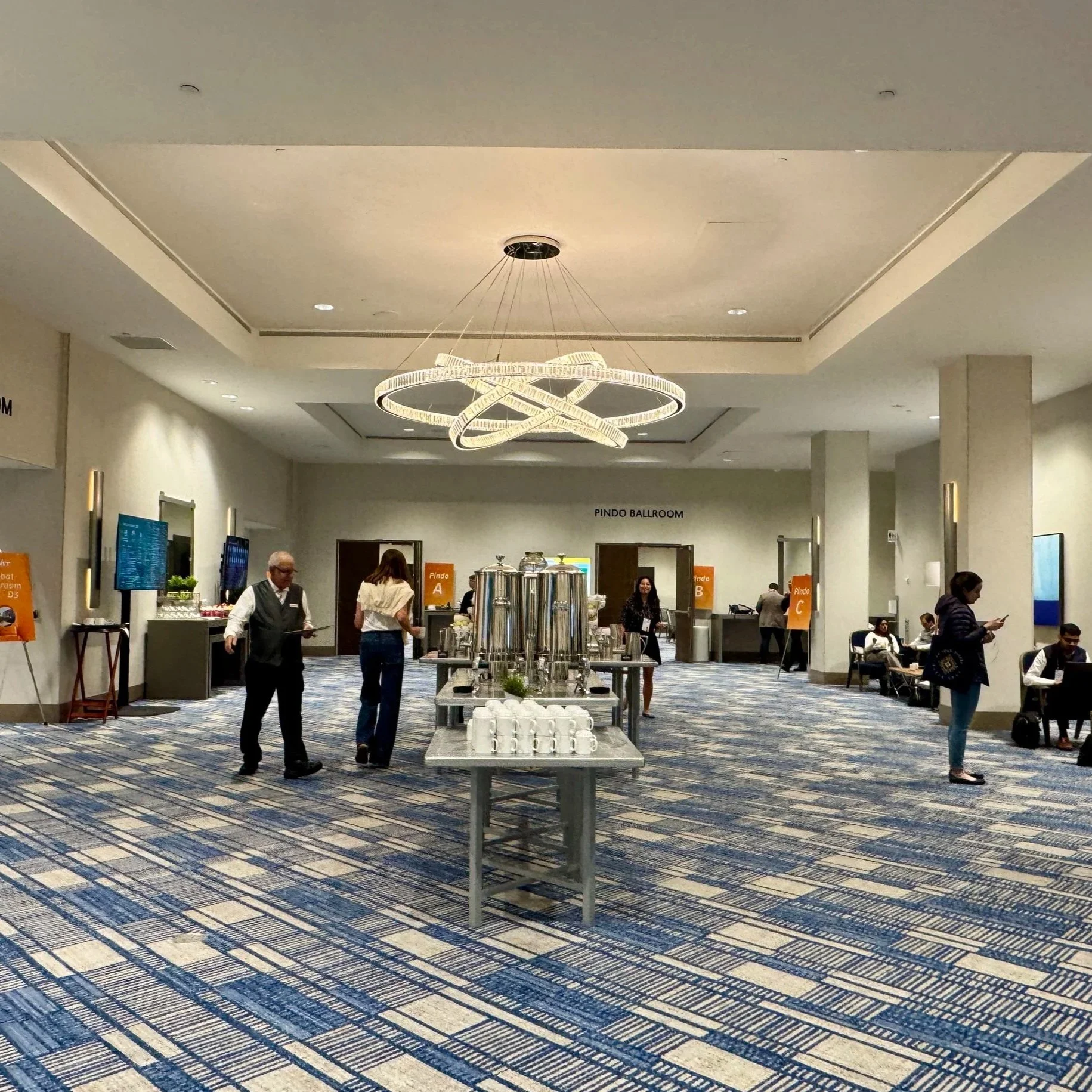 One of the hallways with break service for internal event. 
