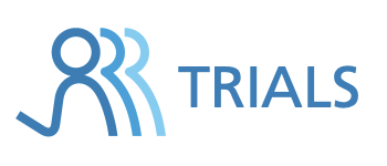 Logo with stylized blue figures and the word 'TRIALS' in blue