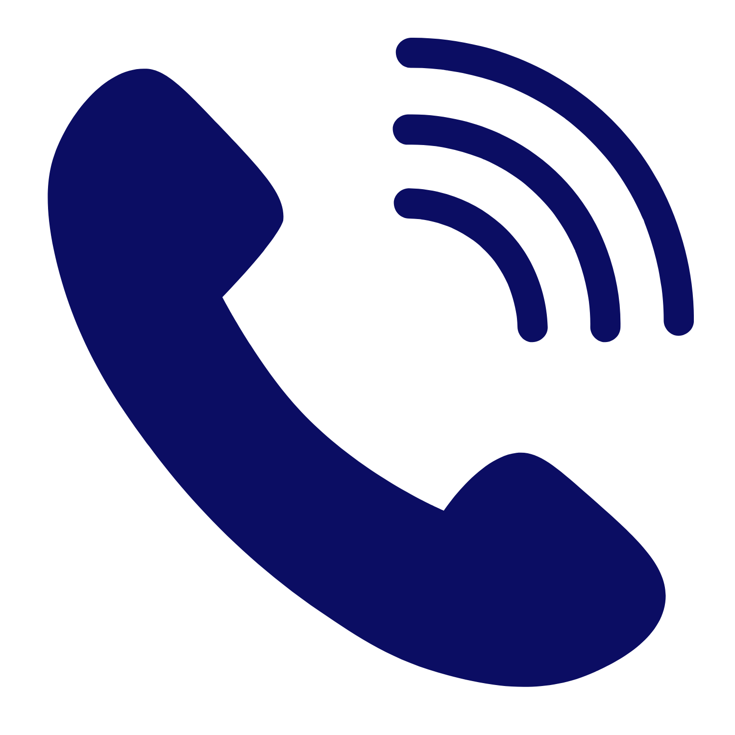 A stylized icon of a hand holding a wireless signal, representing communication or connection.