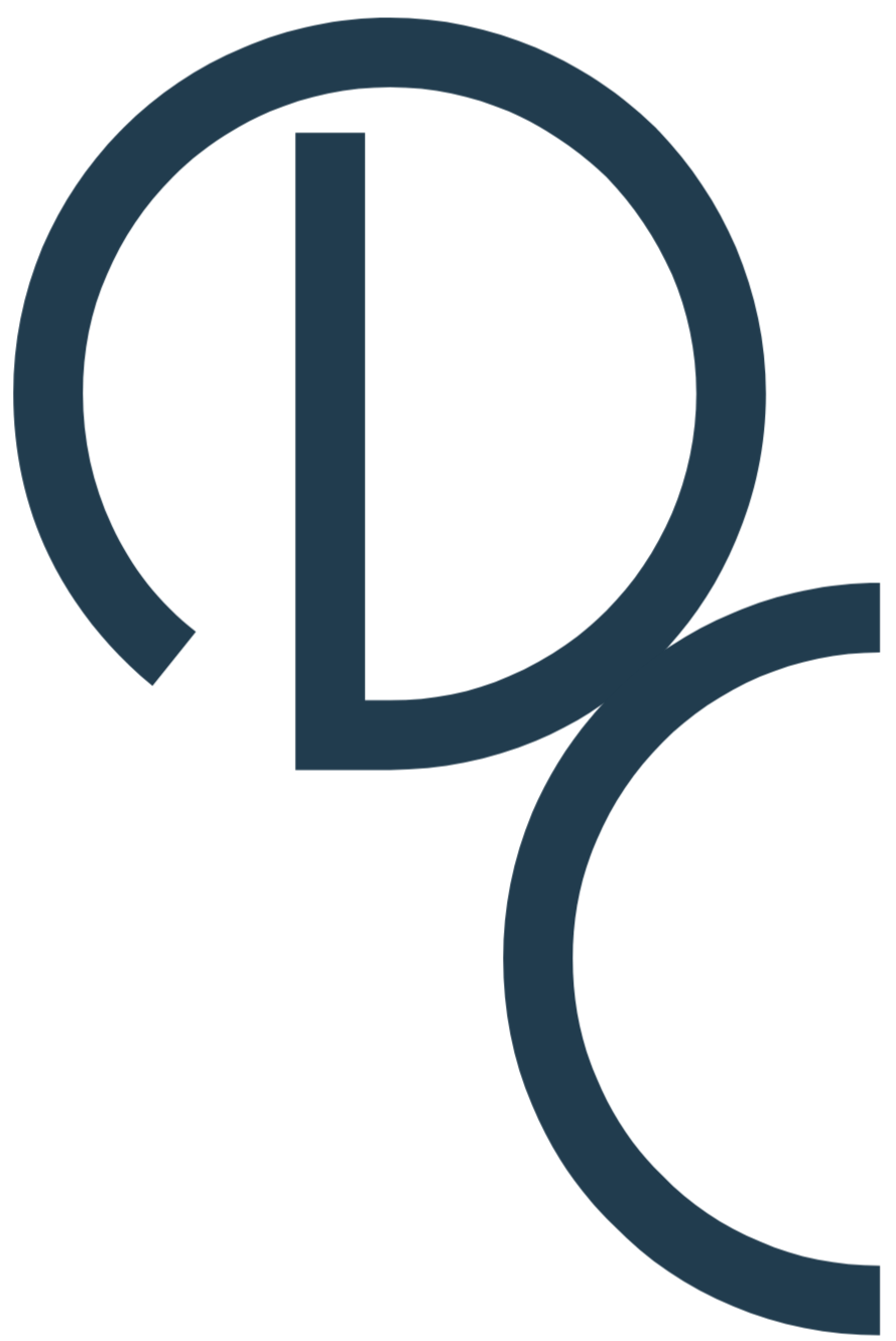Stylized black and gray abstract design with overlapping circles and lines.