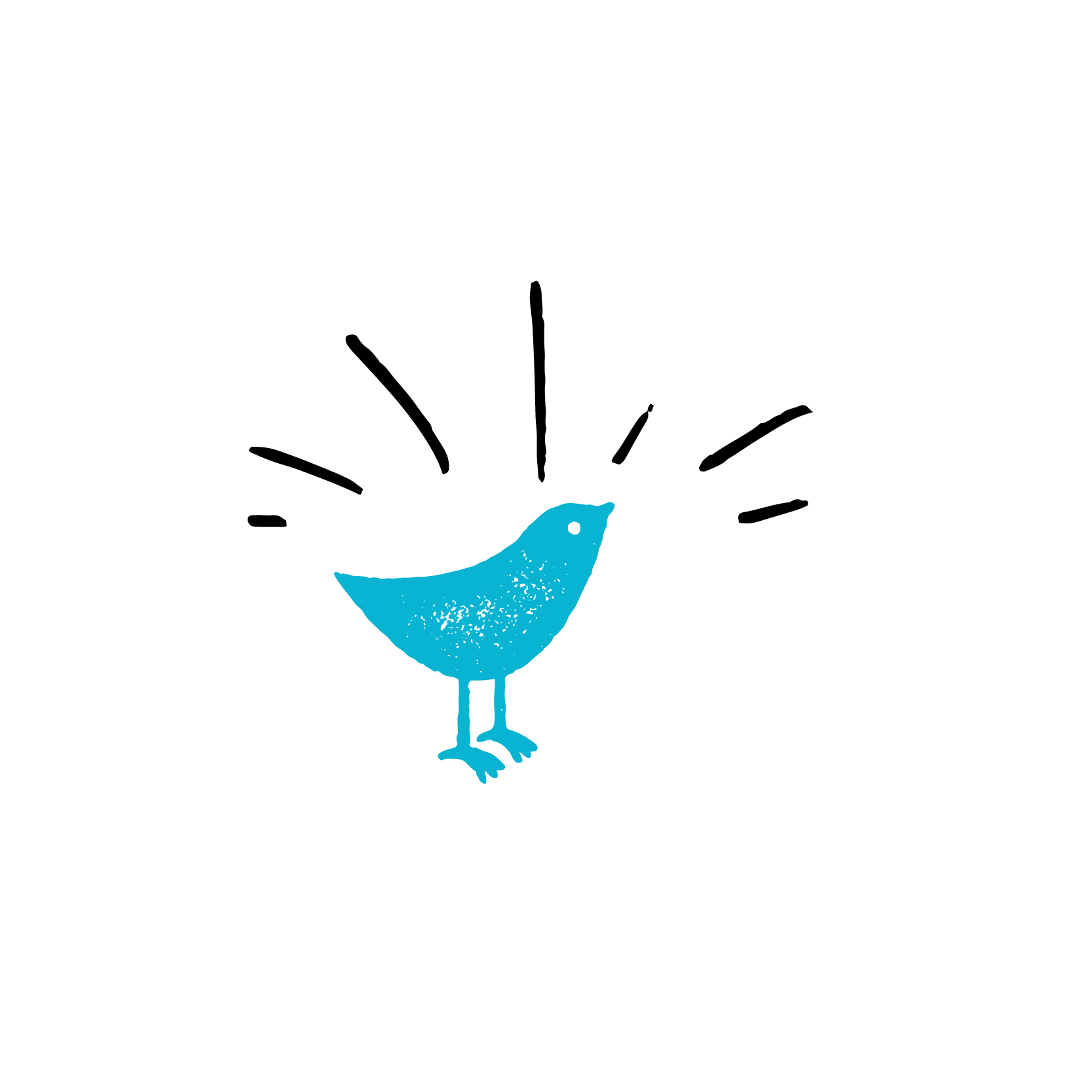 The Emoties, blue, stylised bird illustration 'Kindness is free, sprinkle it everywhere'.