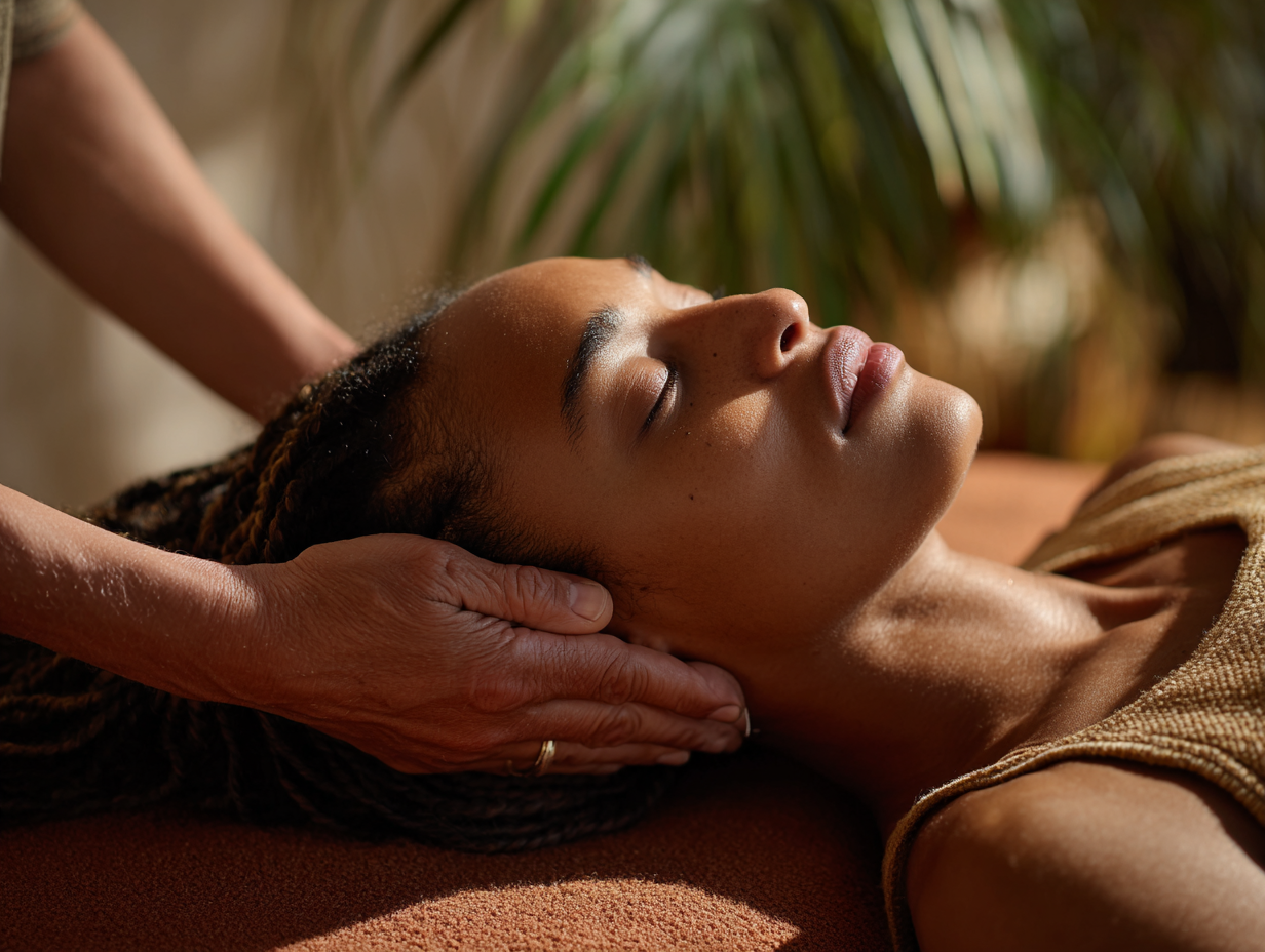 Person sending reiki energy