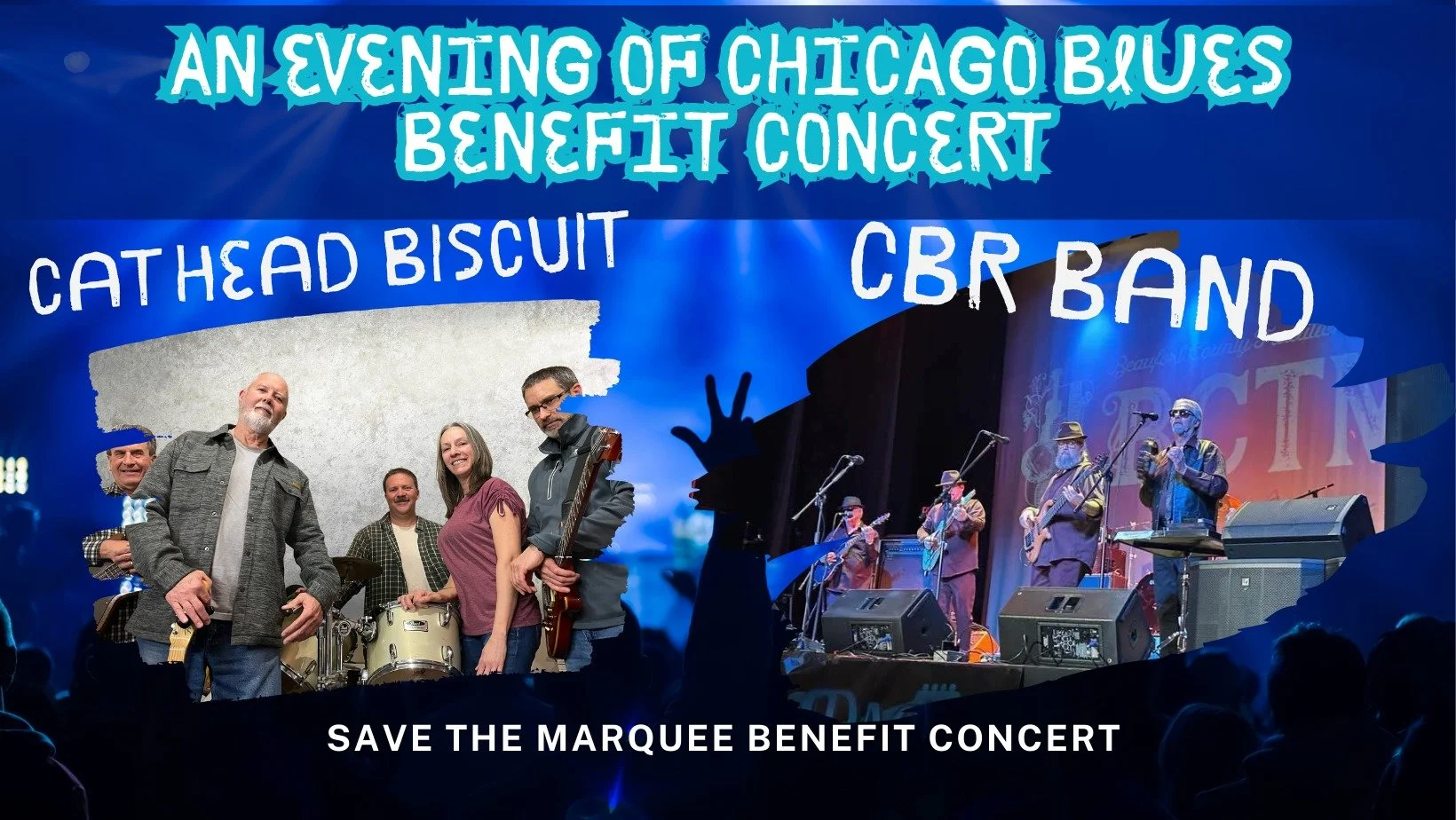 🎸MEET THE BANDS: CBR & CATHEAD BISCUIT🎸
We're thrilled to welcome CBR Band and Cathead Biscuit to the historic Turnage Theatre stage. These incredible musicians are bringing the soulful sounds of Chicago Blues to Eastern North Carolina for one
