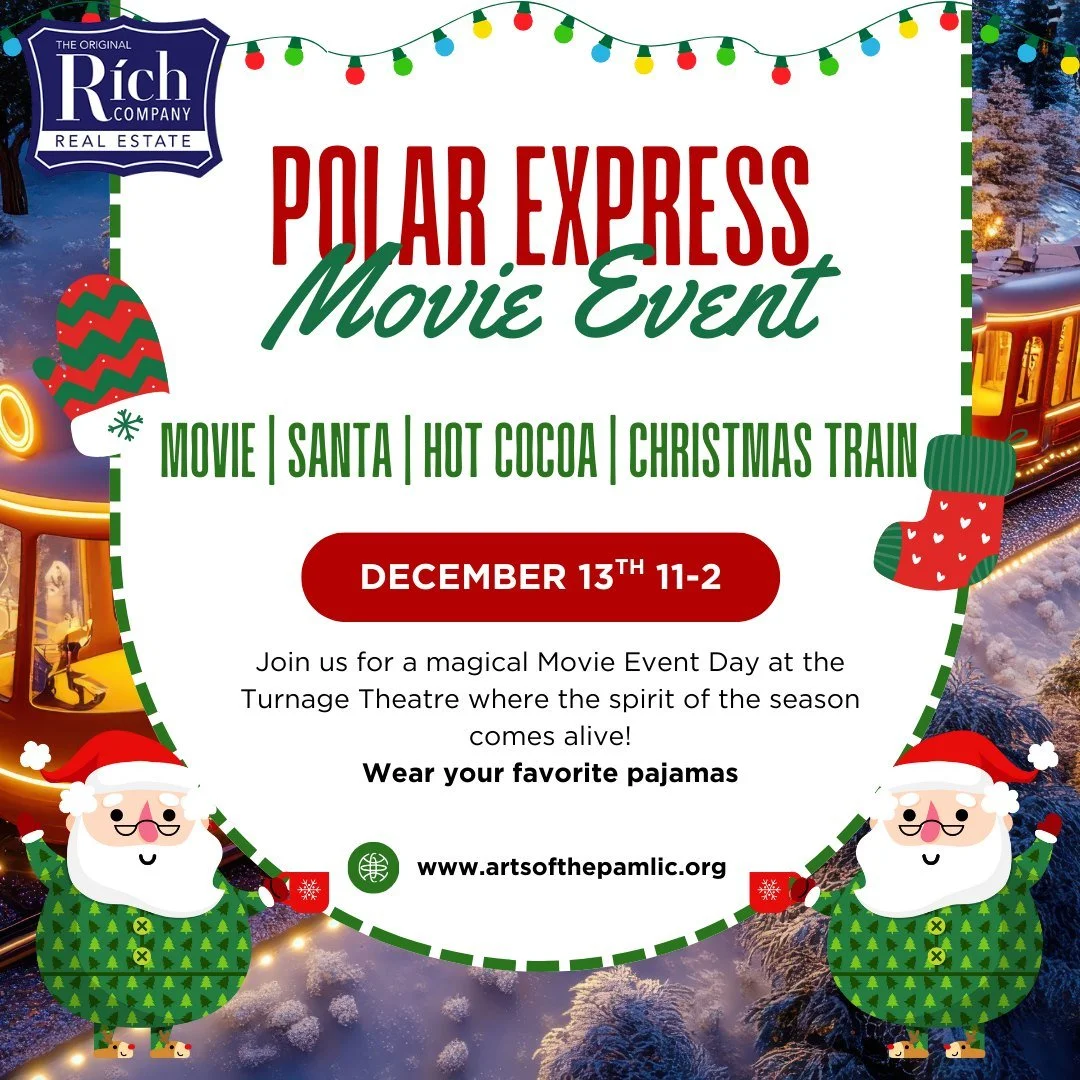🎄🚂 Today&rsquo;s the day!
 
Grab your golden ticket, put on your coziest pajamas, and join us at the Turnage Theatre for The Polar Express!

🎥 Saturday, Dec. 13 | 11 AM &ndash; 2 PM
 🎟️ Holiday treats, hot cocoa, and a movie full of Christmas won