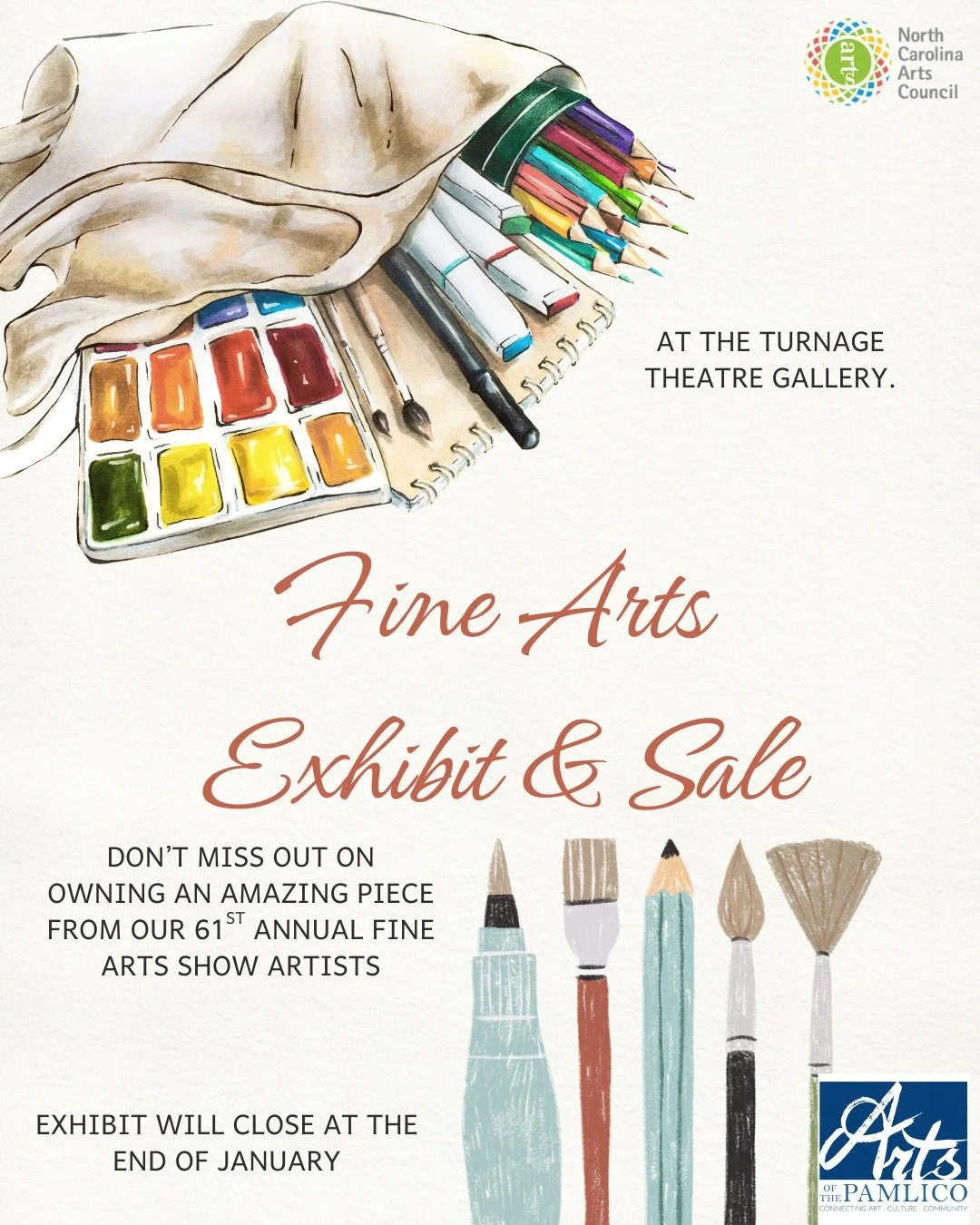 Have you visited the Fine Arts Show yet? 🎨 Don&rsquo;t miss this amazing exhibit at the Turnage Theatre, on display through Jan 30.

Perfect for a winter afternoon stroll in downtown Washington!

Explore the opportunity to own an extraordinary piece