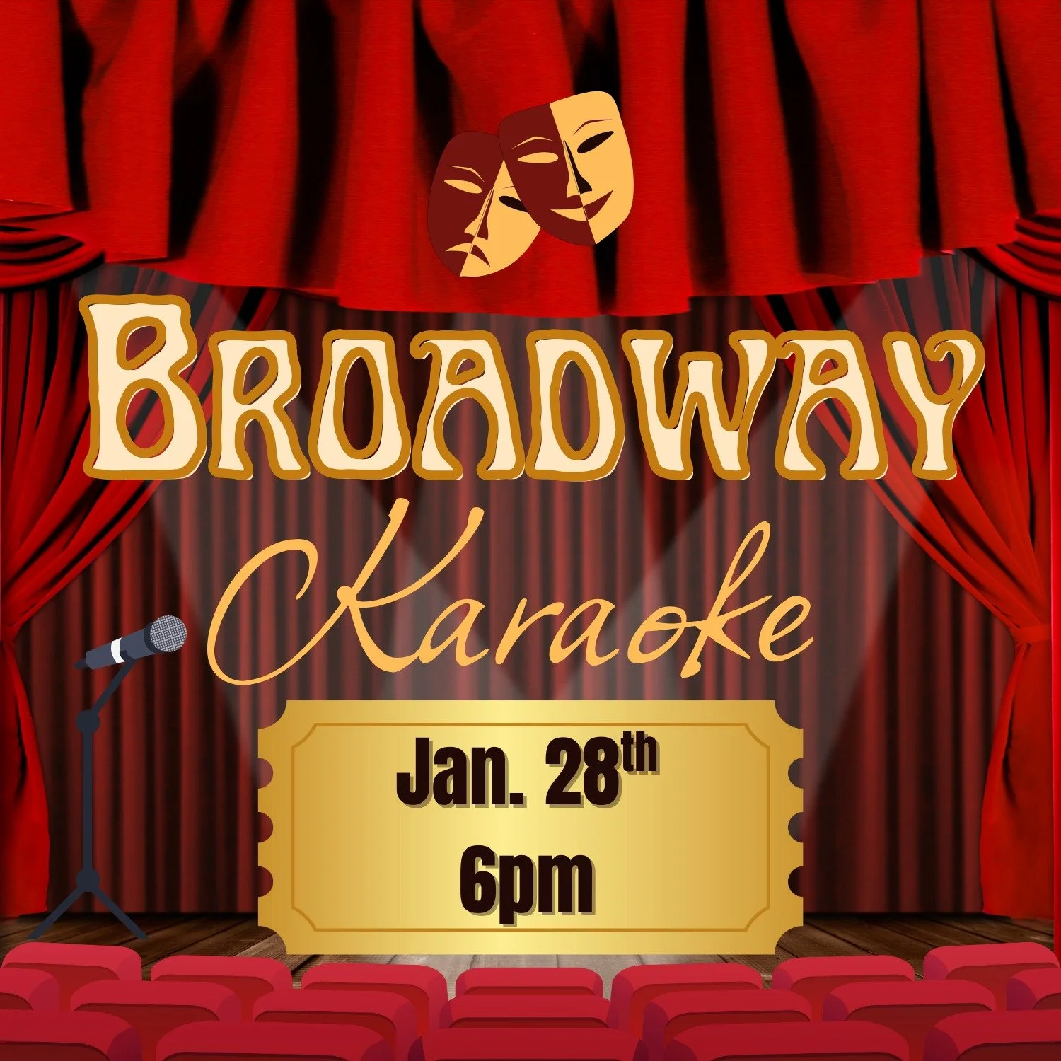 🎭🎤 TONIGHT&rsquo;S THE NIGHT &mdash; BROADWAY KARAOKE! 🎤🎭

Warm up those vocal cords and channel your inner showstopper! Whether you&rsquo;re a Belter, a Baritone, or a proud Shower-Singer-Turned-Star, Broadway Karaoke is your chance to grab the 