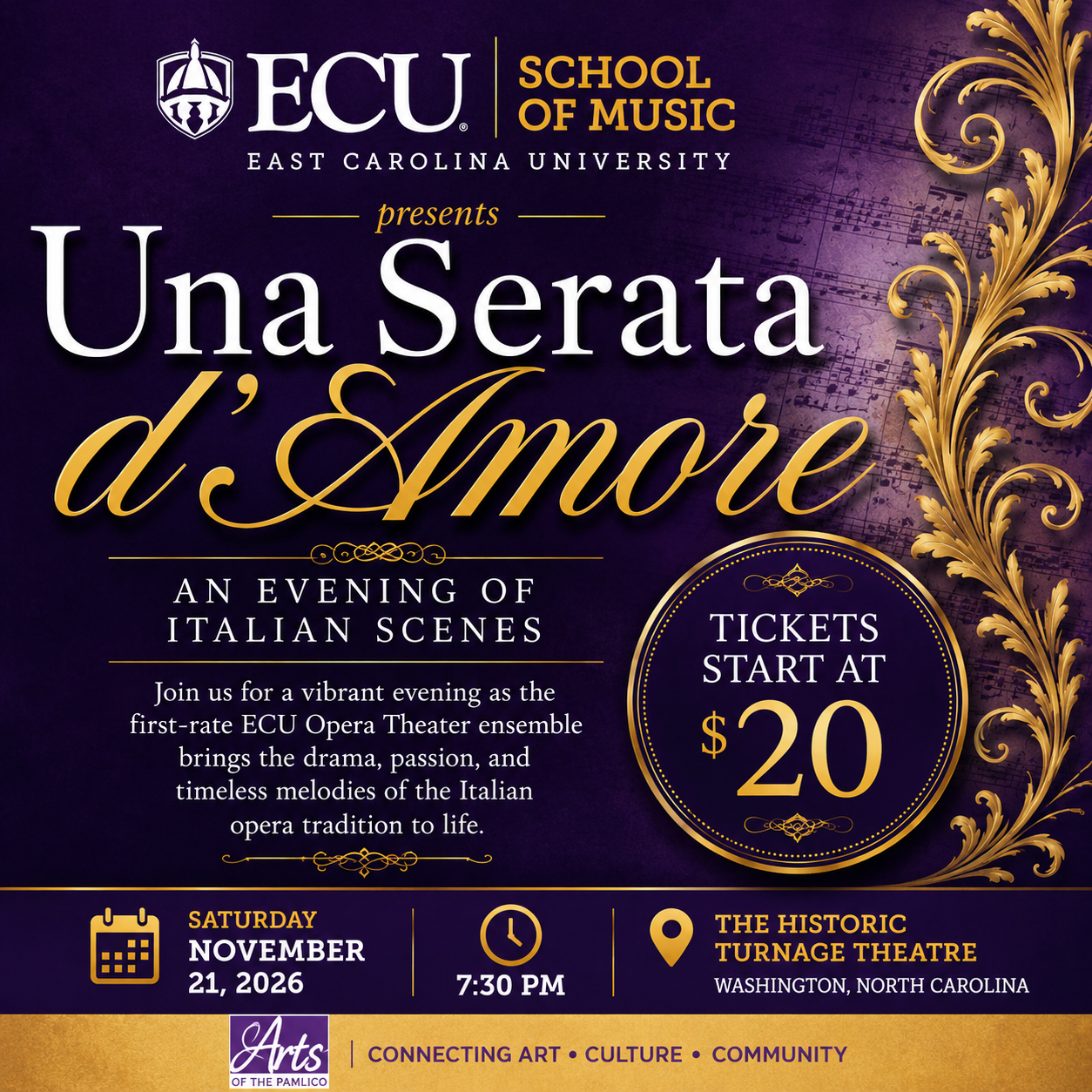 Una Serata d'Amore:  An Evening of Italian Scenes presented by ECU's School of Music