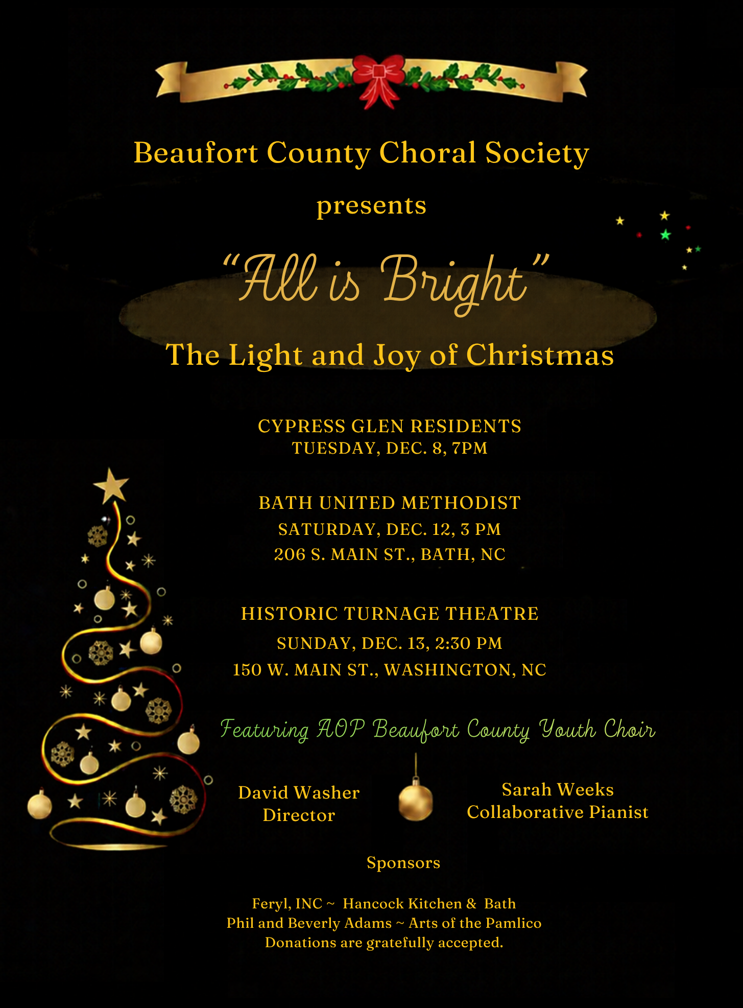 Beaufort County Choral Society presents "All is Bright" The Light an Joy of Christmas