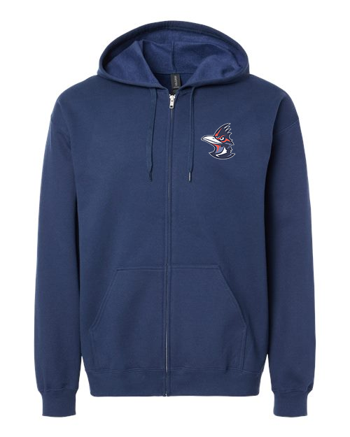 Navy Crossroads Grid  Zipped Hoodie  (Roadie Front)