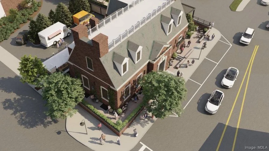  An aerial view of 2 Eliot St. in Milton Village. 