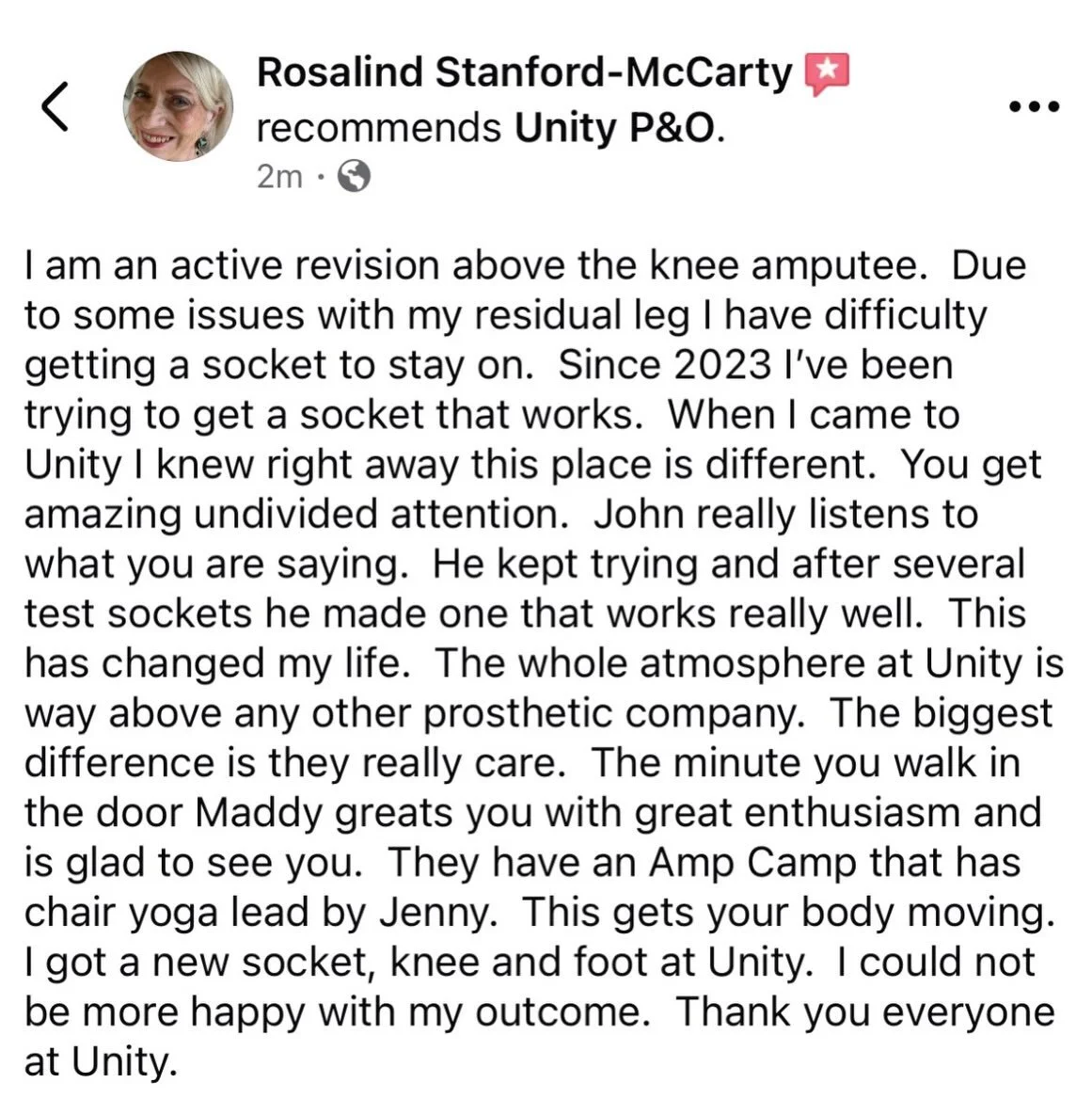 Thank you so much, Miss Rosalind for taking the time to leave us such a wonderful review! 🙏🏼 Your kind words truly mean the world  to all of us.

We are incredibly grateful to have you as part of our Unity P&amp;O family. You are a ray of sunshine 
