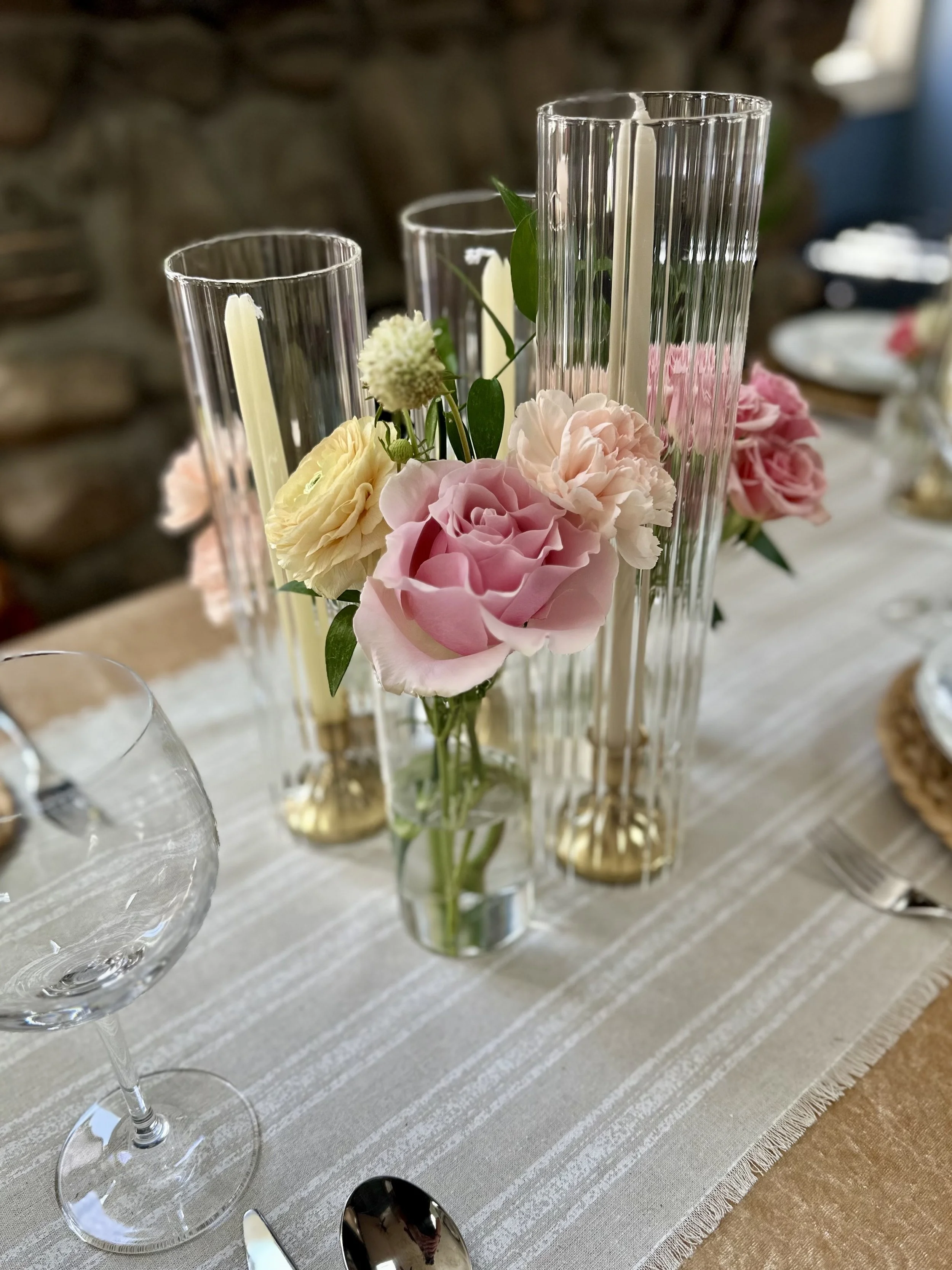 Linen Table Runner with Fringe Edge