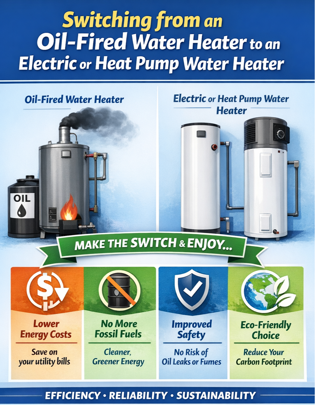 Switch from oil to elecric water heating