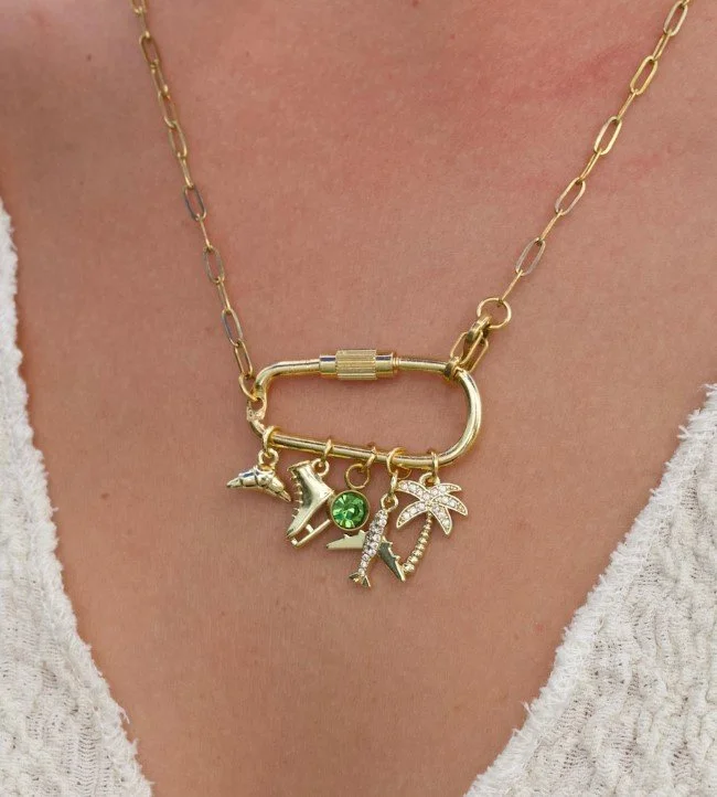 Carabiner Slide-On Charm Necklace - Interchangeable Charms