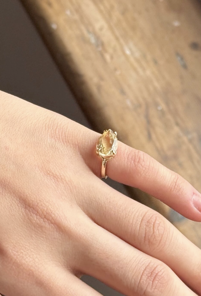 Pear Citrine ring