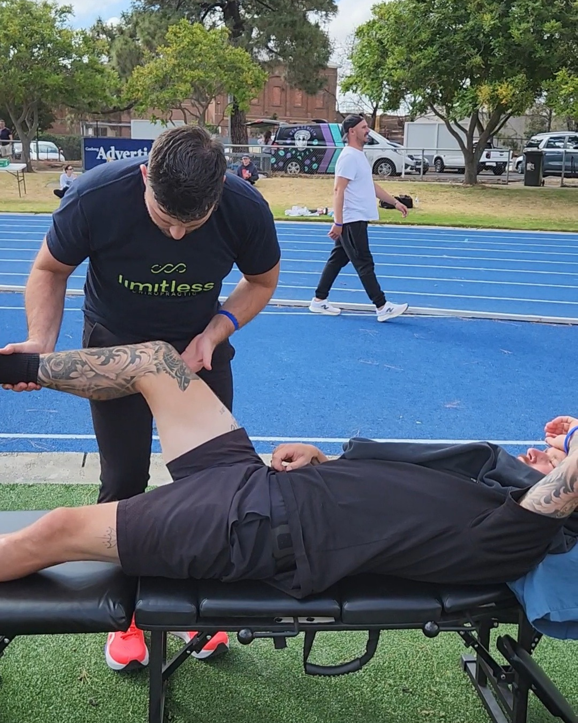 Chiropractor treating sports injury