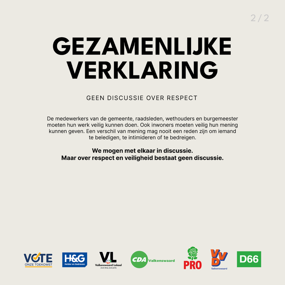 Raadsfracties roepen op: houd het gesprek in Valkenswaard respectvol