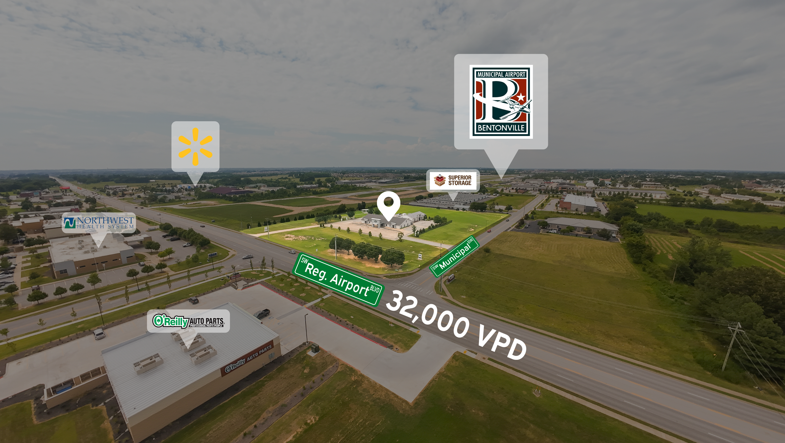 Drone photos and videos of a new commercial property for sale in Bentonville, Arkansas. Click the image to see the FPV Drone Tour and more pictures from this beautiful space.
