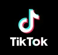 TikTok logo with neon colors on a black background