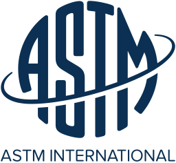 Logo of ASTM International with a blue globe and the words 'ASTM INTL'