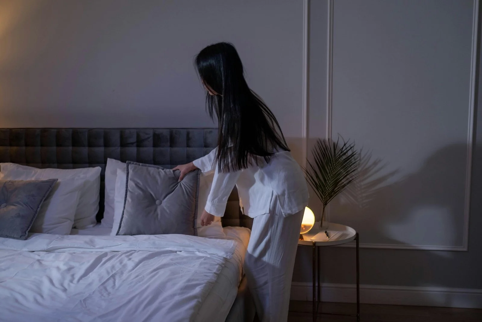 Calm night routine with tea and soft lighting for better sleep