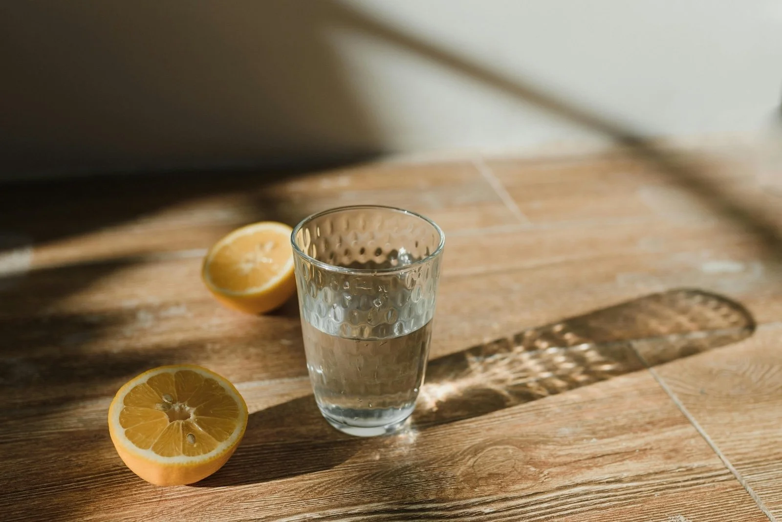 Drinking water in the morning as part of a healthy routine
