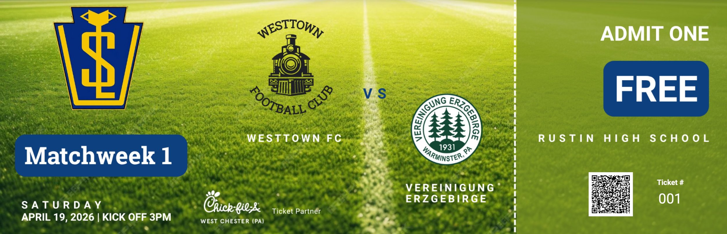 Westtown FC Game Ticket 4/19/26