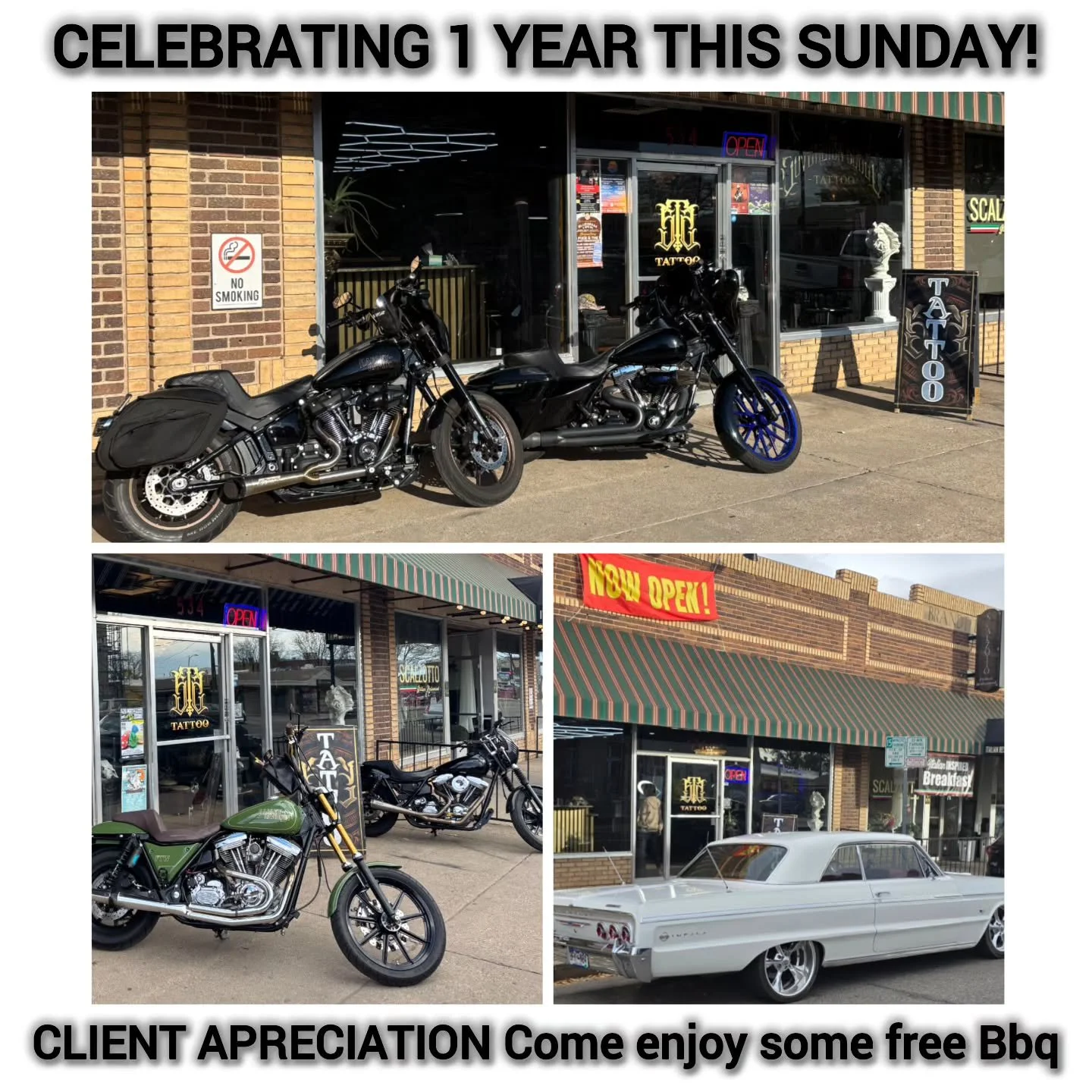 This Sunday, the 24th, starting at 4 pm, we will be having a little BBQ to celebrate all our amazing clients and our first year being open. All are welcome to come by, grab some free grub, hang out, and celebrate the shops first birthday! 
Bring you