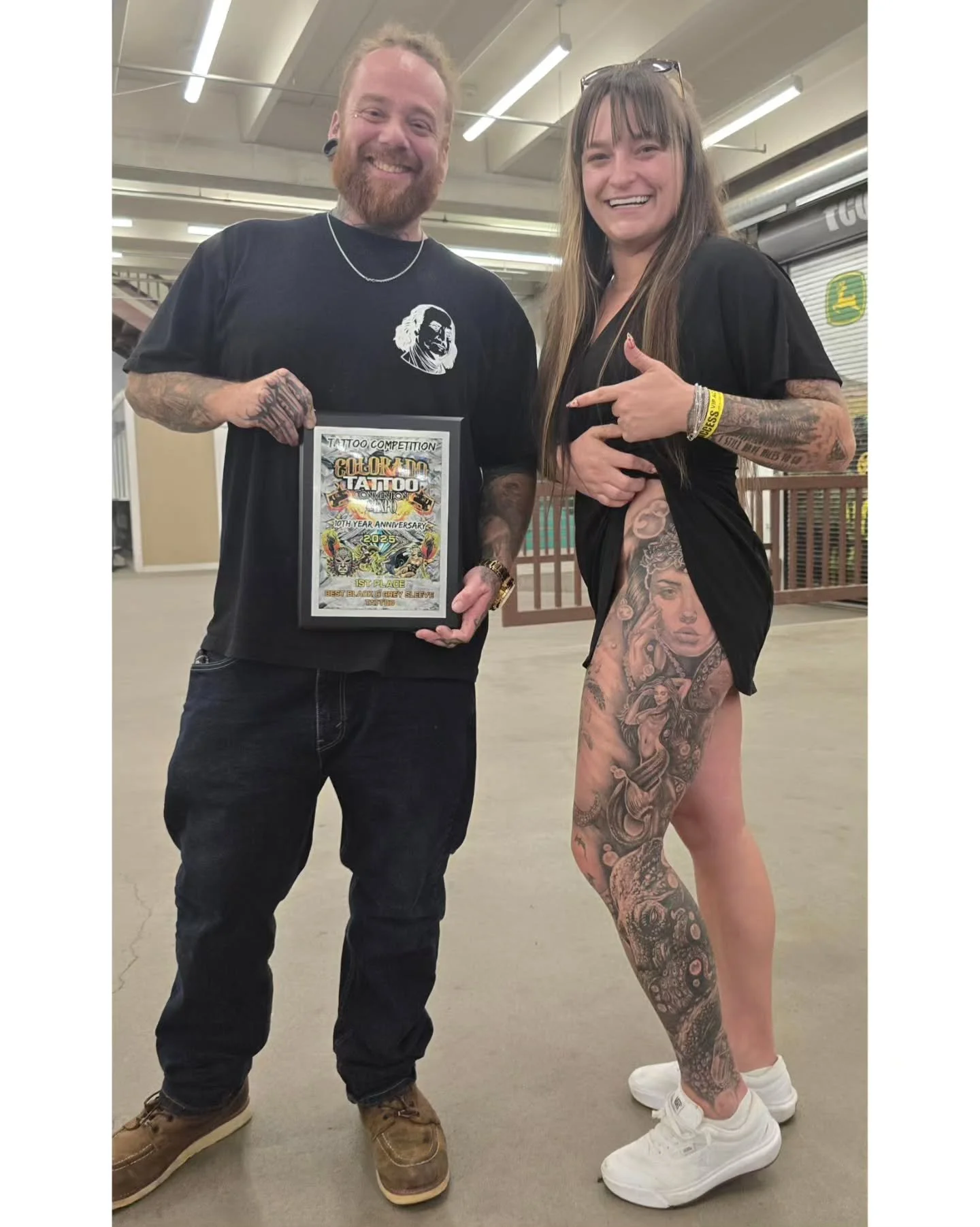 What an amazing weekend at the @coloradotattooconvention. It was such a crazy and fun weekend! I had such a good time! Tiffany and I also came home with an award! 1st in black and grey sleeve! Still so shocked and humbled. We have both worked really