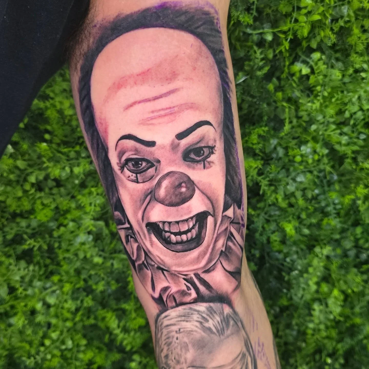 Old school pennywise for this horror sleeve im working on. This was a fun one and I think is a very cool addition. 

Booking February call or message me or come in and set up your next appointment. 534 Cleveland Ave Loveland colorado